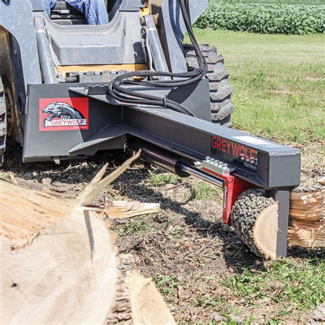 skid steer wood processor and log splitter|skid loader log splitter attachment.